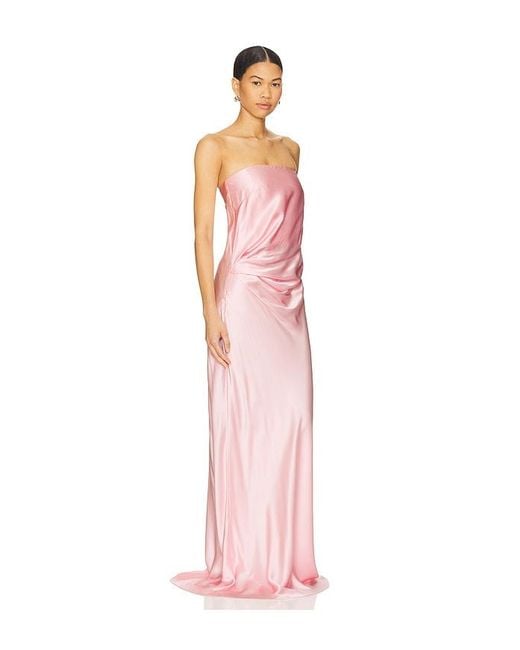 The Sei Pink Draped Strapless Gown