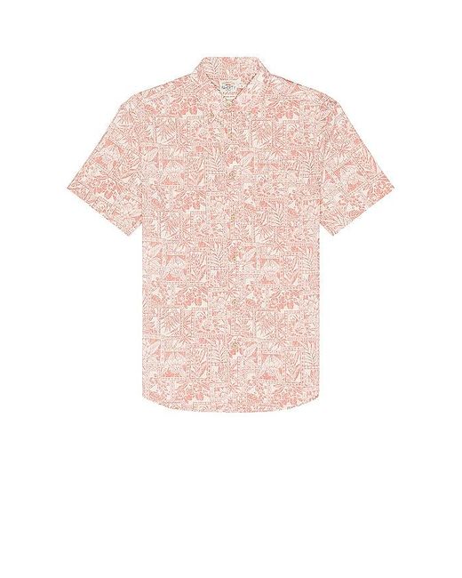 Faherty Brand Pink Short Sleeve Stretch Playa Shirt for men