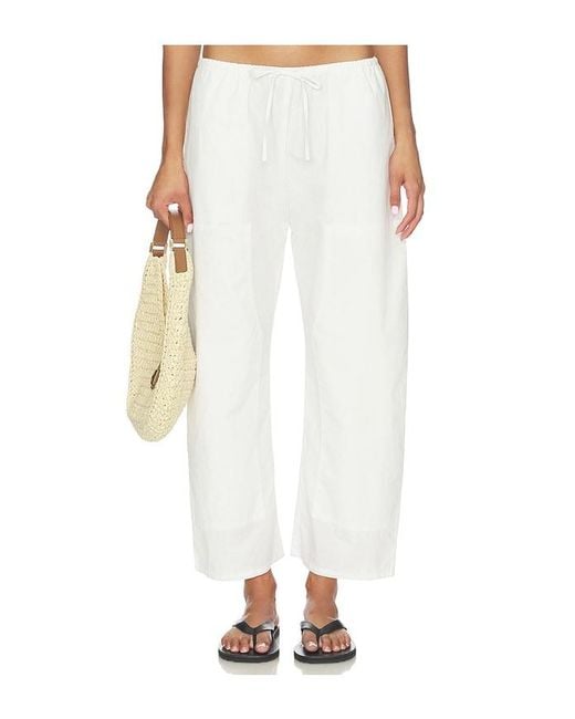 Leset White Kyoto Carpenter Pant