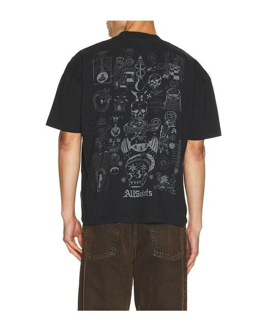 AllSaints Black Ignis Short Sleeve Tee for men
