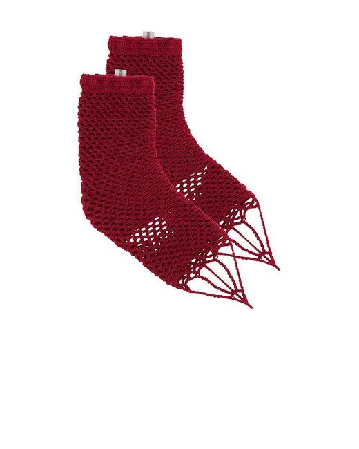nastyamasha Crochet Midi ソックス Red