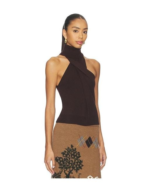 Monse Brown Twist Front Top