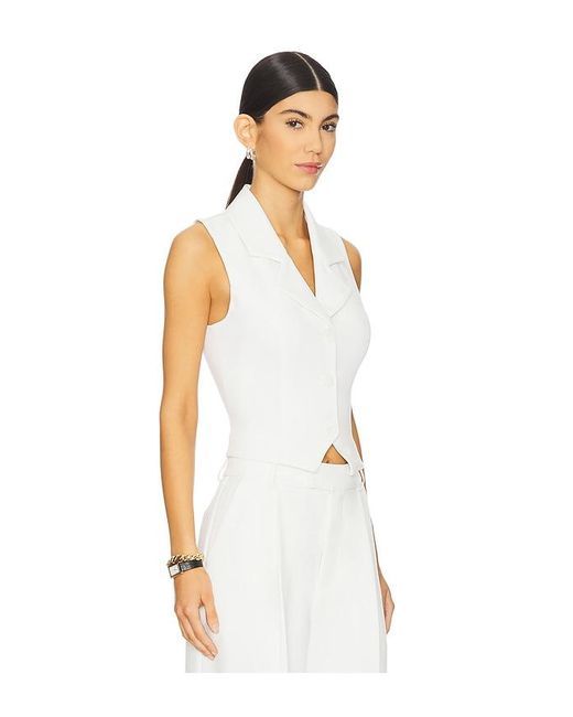 L'academie White Carinne Crepe Vest Top