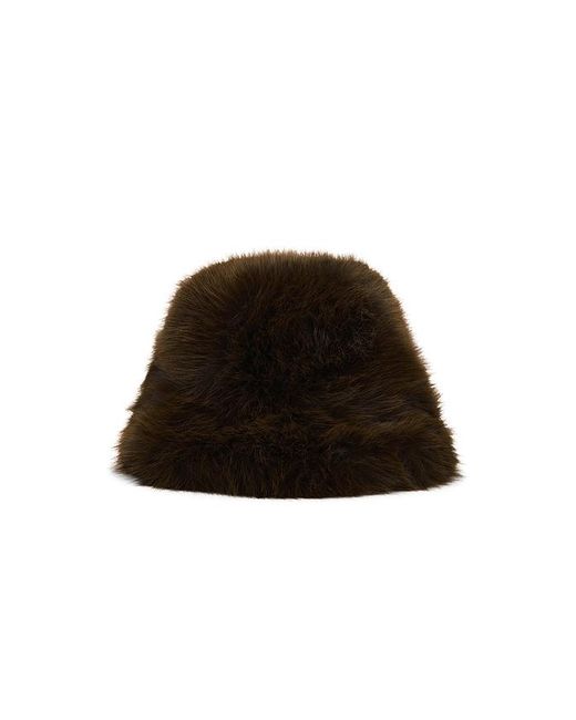 Jocelyn Black Oversized Faux Fur Bucket Hat