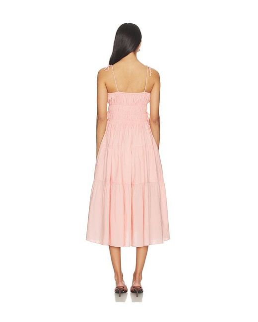 BUMPSUIT Multicolor Shirred Midi Poplin Dress