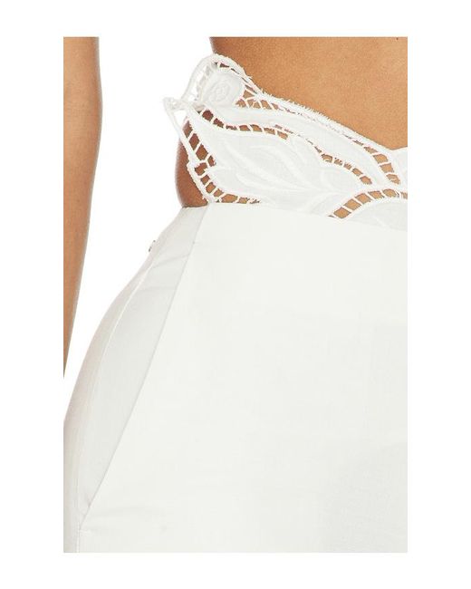 Blumarine White Compact Tailor Pant