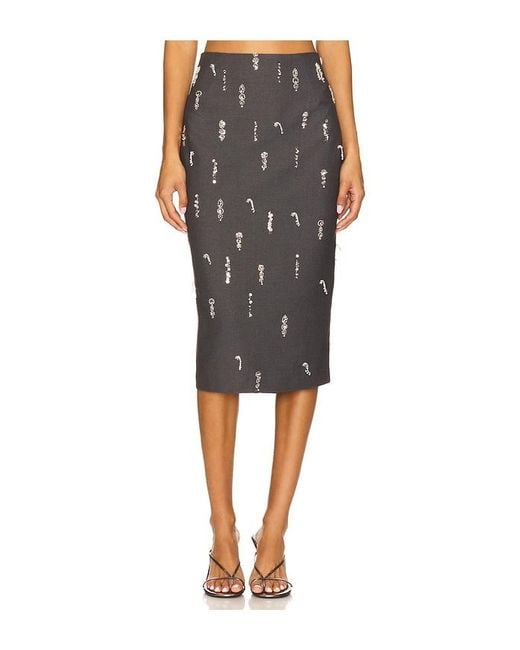 Prabal Gurung Black Midirock Skirt
