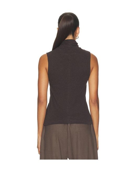 Enza Costa Brown Cashmere Jersey Shell Top