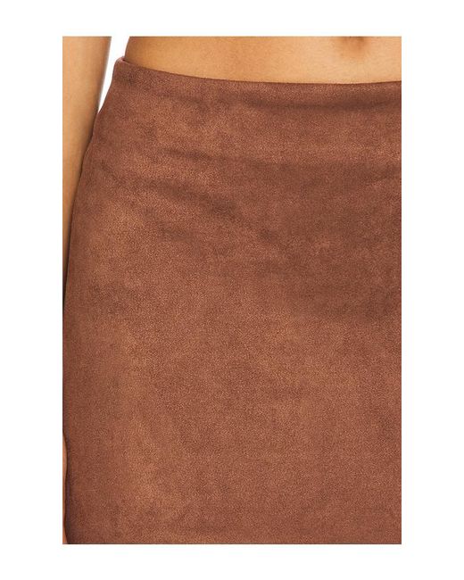 superdown Brown Patsie Faux Suede Mini Skirt