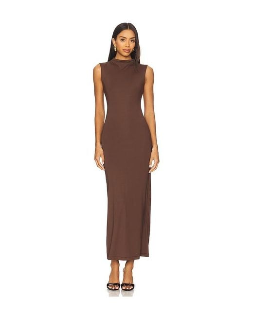 Bardot Brown Veneda High Neck Maxi Dress