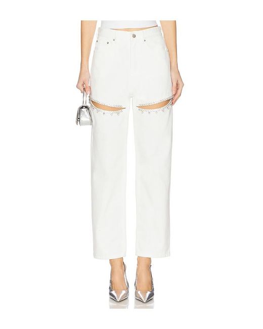 Jeans Con Abertura De Cristal En Color Blanco Talla (También En 27, 29, 30) Area de color White