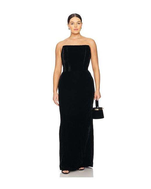 LPA Black Emery Velvet Maxi Dress