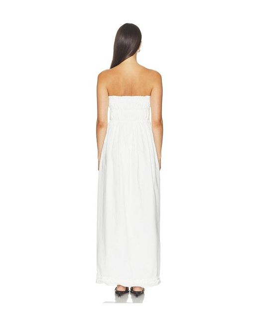 SNDY'S White Ines Strapless Maxi Dress