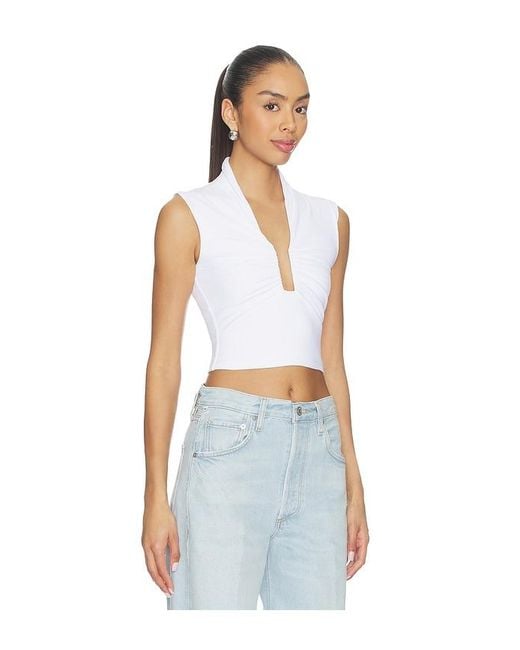 Susana Monaco Black Square Wire Gathered Sleeveless Top