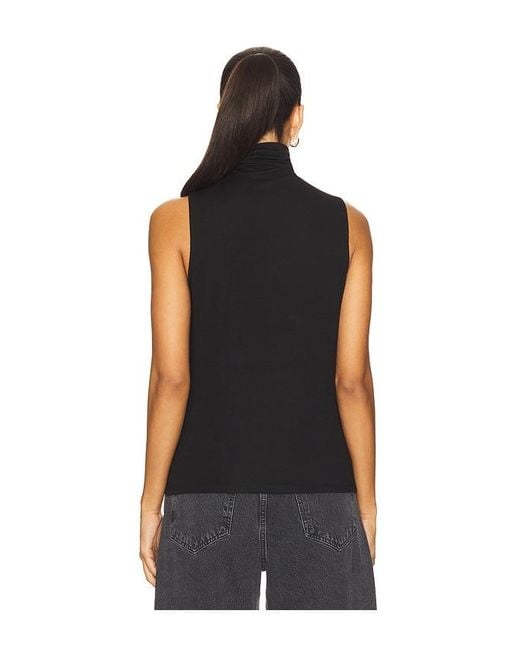 Vince Black Sleeveless Turtleneck Top