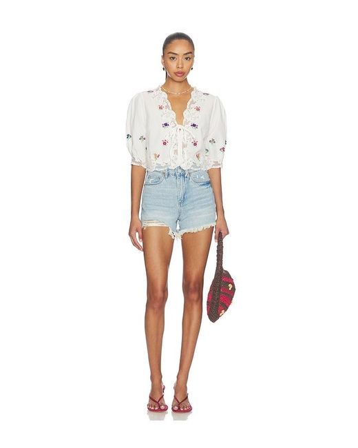 Rixo White Ursula Top