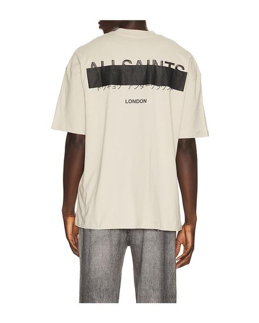 AllSaints Natural Redact Crew Neck Tee for men