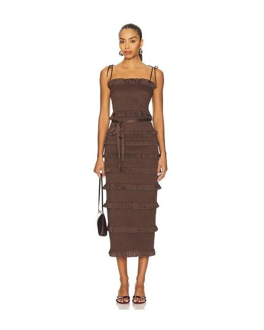 V. Chapman Brown Lily Midi Dress
