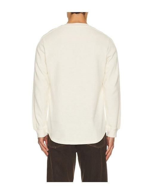 Barefoot Dreams White Waffle Thermal Henley for men