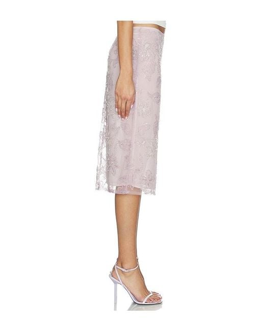 SAU LEE White Grace Midi Skirt