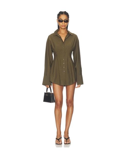 ALL THE WAYS Green Charitie Button Up Mini Dress