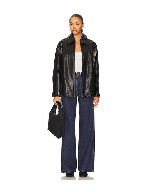 Free People Black X We The Free Sloane Faux Leather Jacket