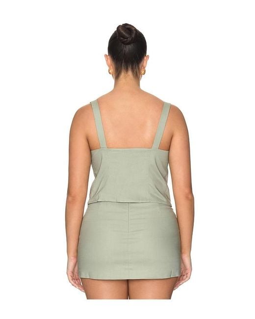 GOOD AMERICAN Green The Linen Corset Top