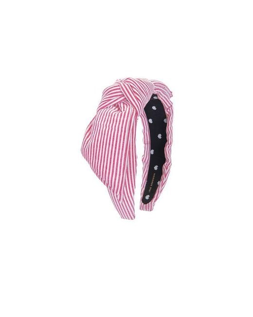 Lele Sadoughi Red Holly Seersucker Headband