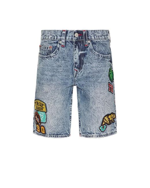 True Religion Blue Bobby No Flap Patches Shorts for men