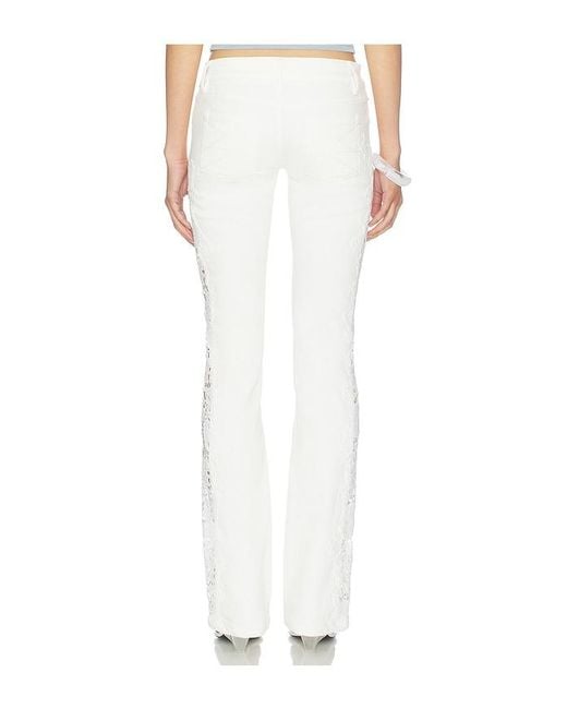 Jaded London White Cooper Jeans With Lace Applique