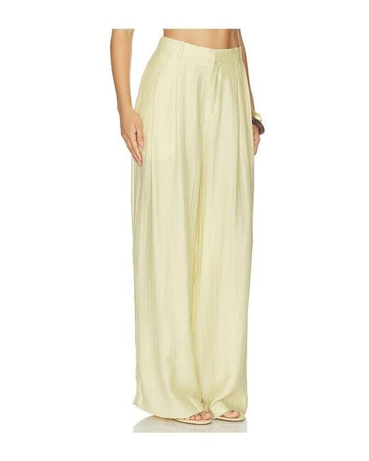 MOTHER OF ALL Yellow Hedi Mid Waist Tailored Linen Pant