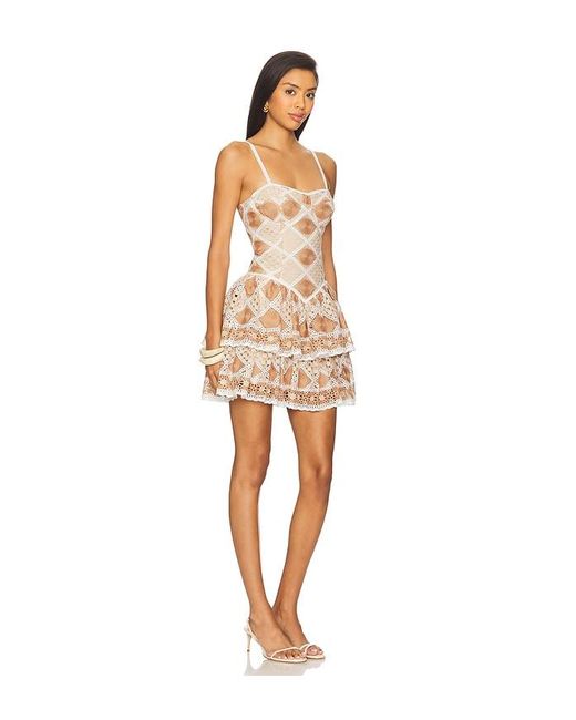 PATBO Natural Bossa Crochet Mini Dress