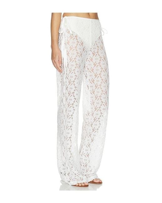 KETTEL ATELIER White Strappy Lace Trousers
