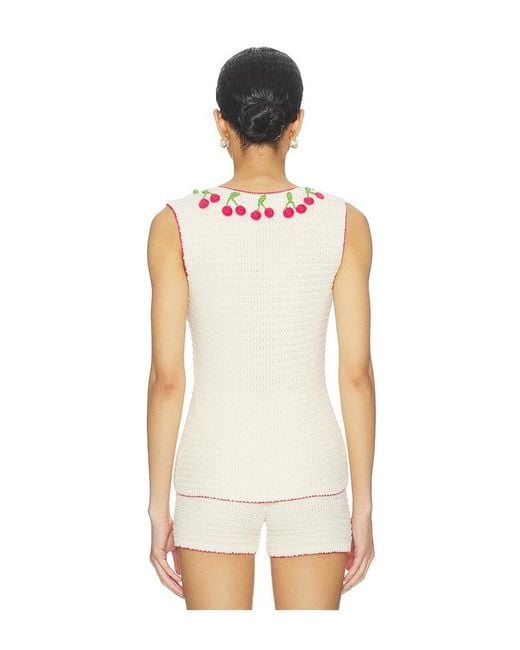 CAPITTANA White Sasha Cherry Top