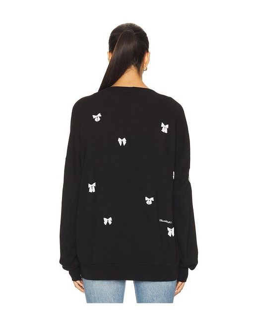 Lauren Moshi Black Puff Bow Cardigan