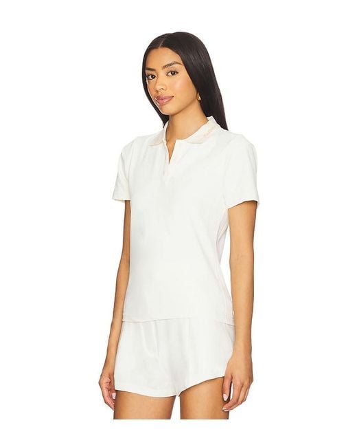 Malbon Golf White Paloma Polo Top