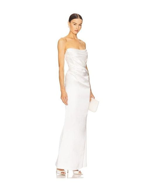 Nookie White Emelie Strapless Gown