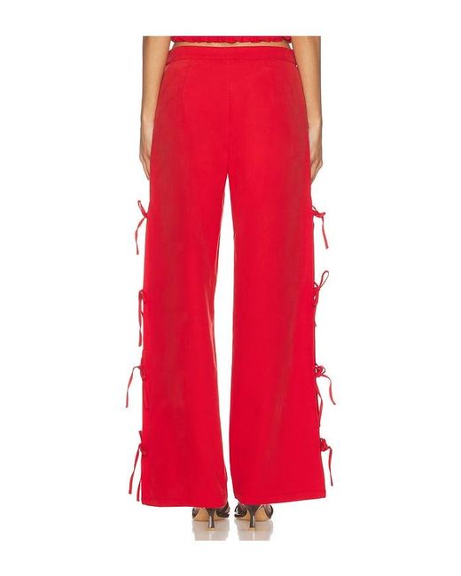 LNA Red Delia Tie Side Pant