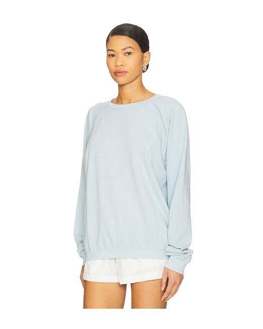 ÉTERNE White Oversized Lightweight French Terry Raglan Sweatshirt