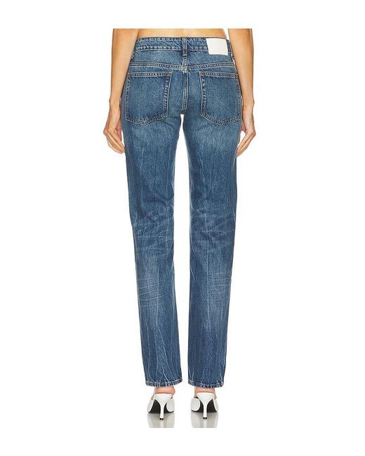 GRLFRND Blue Isabel Low Rise Straight Jeans