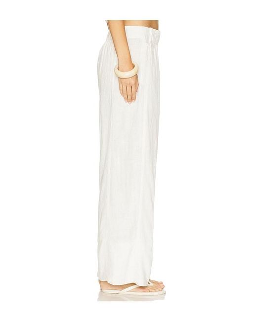 Free People White Days End Linen Pull On Pant