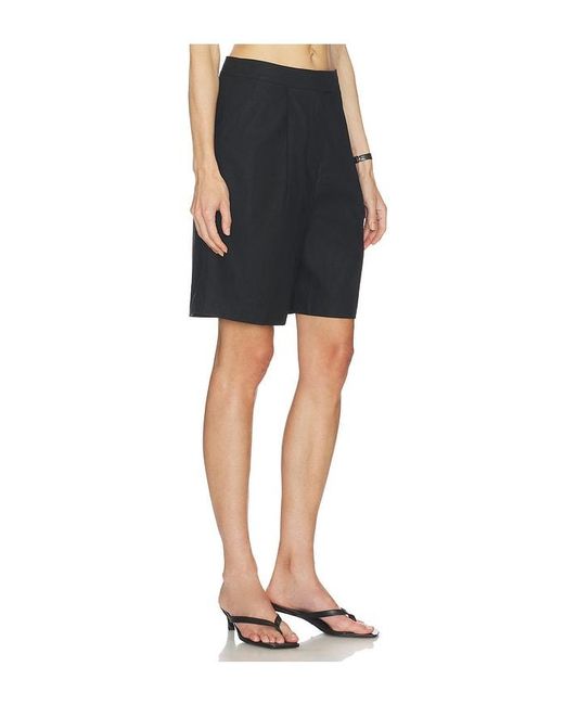 Lovers + Friends Black Linen Pamela Short