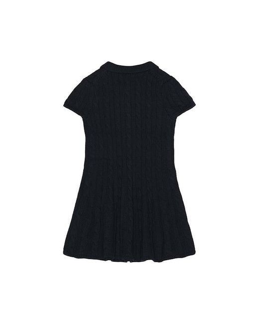 Polo Ralph Lauren Black Short Sleeve Cotton Cable Knit Polo Dress