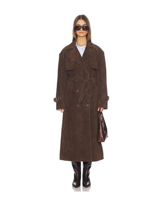 OW Collection Brown Zade Trench Coat