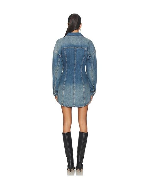 GOOD AMERICAN Blue Shaped Denim Dress
