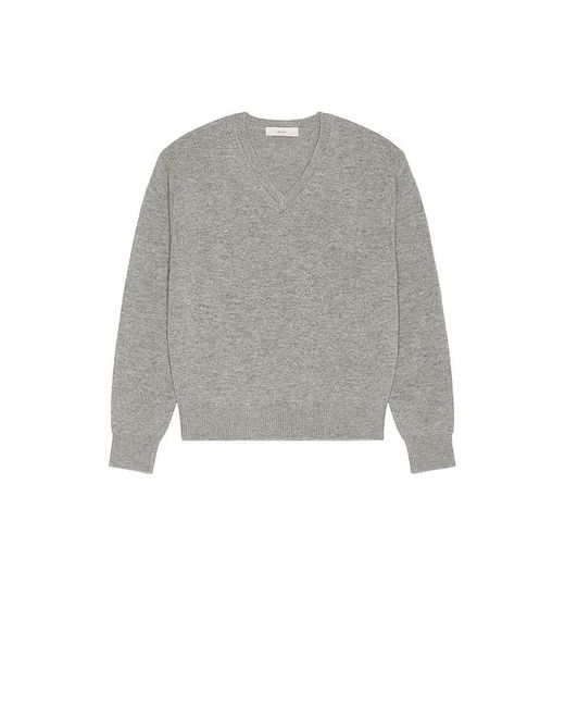 DUNST Gray Cashmere V-Neck Sweater for men