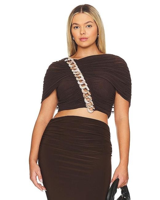 L'academie Black By Marianna Fria Cropped Top