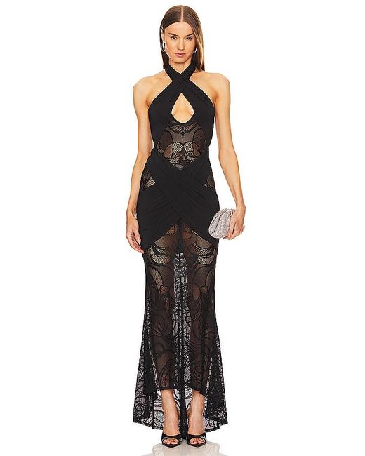 Vestido Largo Mirabella En Color Negro Talla (También En M) Michael Costello de color Black