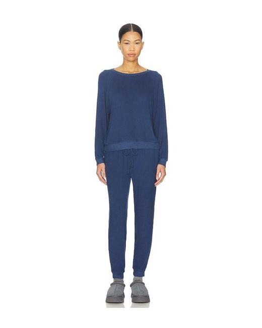 Eberjey Blue Cozy Time Crew Neck Pullover