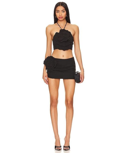 Lovers + Friends Black Zora Crop Top